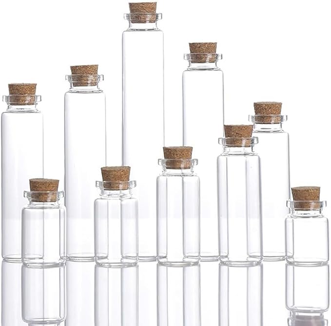 18 pcs 15ml Small Glass Bottles with Cork Stopper,Decorative Bottle,Vials Jars,Cute Storage Jar,Wishing Bottle 30x40mm(1.18x1.58inch)