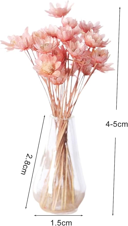 2 Pcs Pink Miniature Dollhouse Flower Vase,1/12 Scale Miniature Accessories Decor, Doll House Mini Flower Bowl Elegant Decoration for Mini Scene,Mini Bowl Decoration Dollhouse Décor