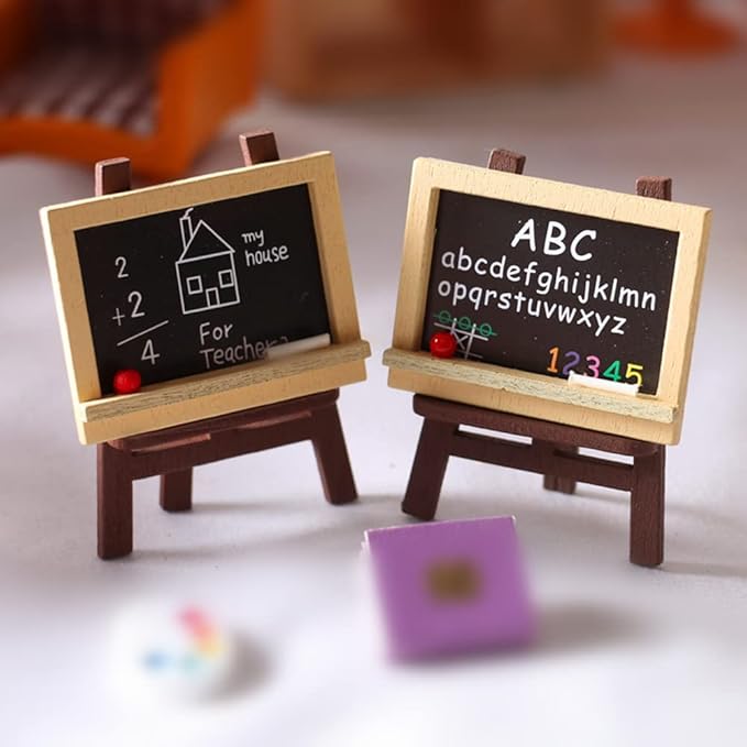 Dollhouse Accessories, 1:12 Dollhouse Miniature 4 Pcs Mini Easel Gallery Decorative Ornament