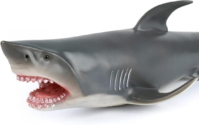 SmilerSmile Simulated Ocean Big Animal, One pc 15Inch Soft Filled Rubber Sea Educational Toys (Great White Shark)