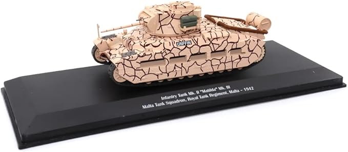 Motor city classics 1:43 Scale Military Diecast Collectible | Infantry Tank Mk. II 'Matilda Mk. III - Malta Tank Squadron, Royal Tank Regiment, Malta – 1942 | Militaria Diecast Model 23197-42
