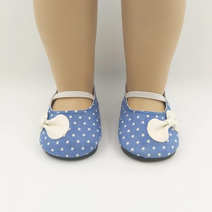 10 Pairs of 18-Inch Doll Shoes, BOSOIRSOU 2.75in Boots, Dance Shoes, Sandals, Casual Shoes, Canvas Shoes for 18" Dolls Accessories