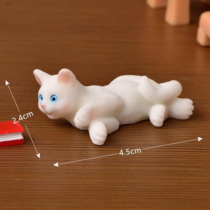 josaner-zz Dollhouse Cats w/ 1/12 Scale Accessories Mini Furniture Model Wooden Miniature (Multicolor-Simple)