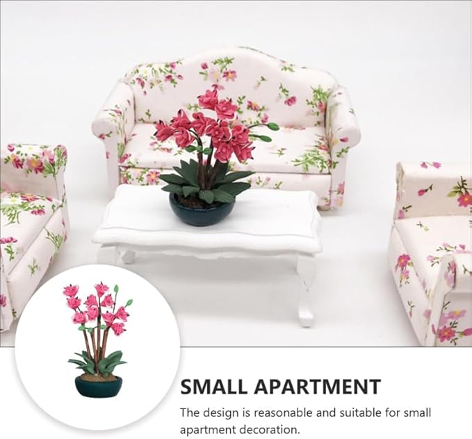 Toyvian Miniature Dollhouse Furniture Simulation Pot Plant Decoration 2.75 Inch Tiny Potted Plant for Dollhouse Accessories and Mini Scene Layout