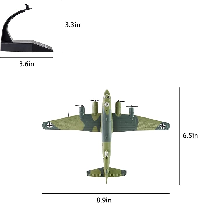 HANGHANG 1/144 FW-200 Condor Fighter Plane Metal Fighter Military Model Diecast Plane Model for Collection or Gift