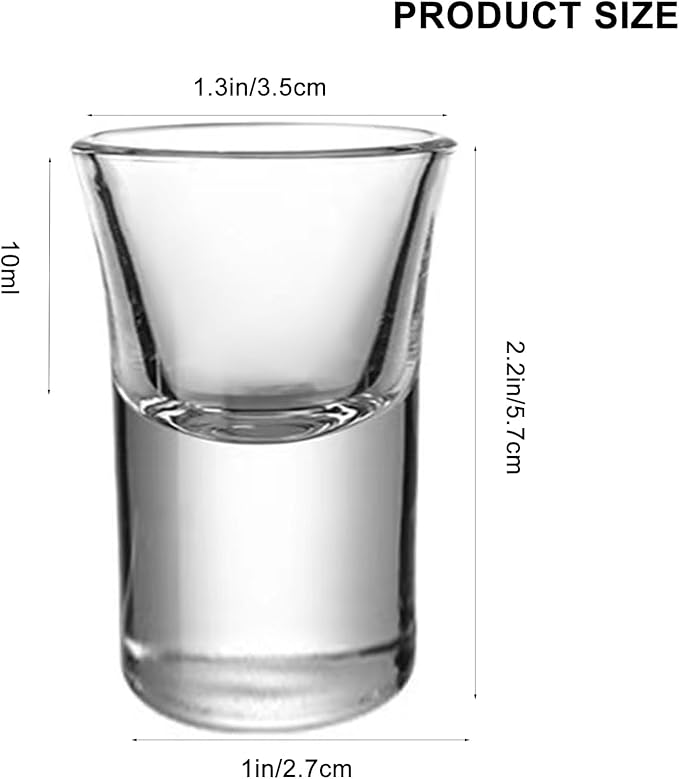 Mini Shot Glass Set, 0.5oz/15ml 12pcs Clear Bullet Cups with Heavy Base, Cute Whiskey Glasses Set Small Glass Cups, Perfect for Party, Bar, Club, Cocktail Favor Housewarming Gift