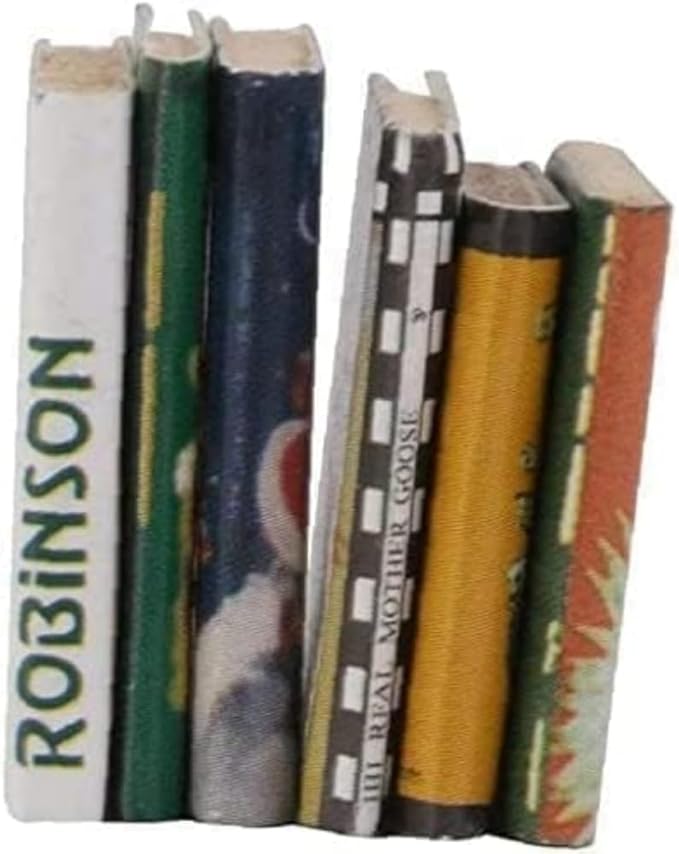 6Pcs Mini Books, 1:12 Dollhouse Miniature Ornament, Book Model Colorful Dolls Books, Pocket Art Dollhouse Accessories