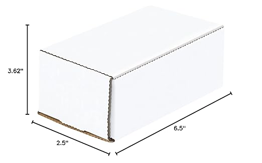 Box USA BMRX4X 6 1/2"L x 3 5/8"W x 2 1/2"H, White (Pack of 50)