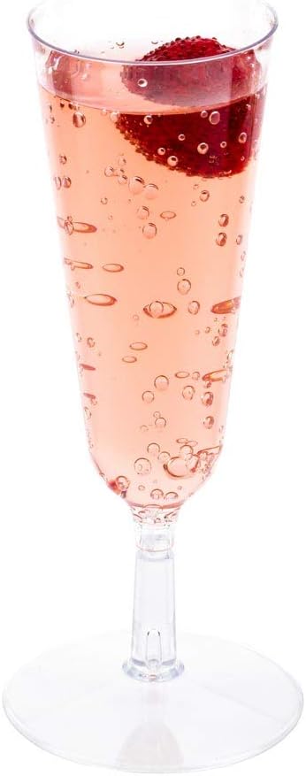 Restaurantware 2 Ounce Plastic Champagne Glasses 100 Disposable Disposable Champagne Glasses - Recyclable Crack Reistant Clear Plastic Small Mimosa Glasses For Parties or Weddings