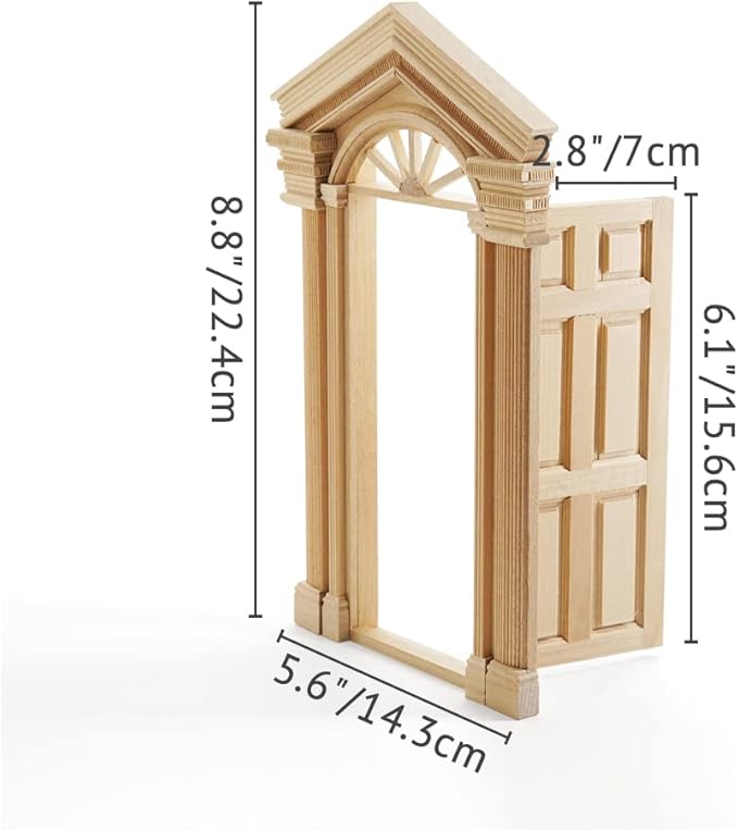 Odoria 1/12 Miniature Door Dollhouse Furniture Accessories