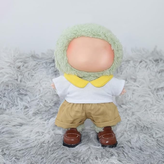 Compatible with Labubu Doll Shoes for 17cm Doll,Shoes Used for Labubu Accessories (A-Brown)