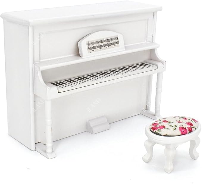 iLAND Dollhouse Furniture Bedroom Set Doll House Mini Bed for Dolls Wooden Miniature Furniture with 1 12 Scale Accessories Pink Dollhouse Accessories Decor
