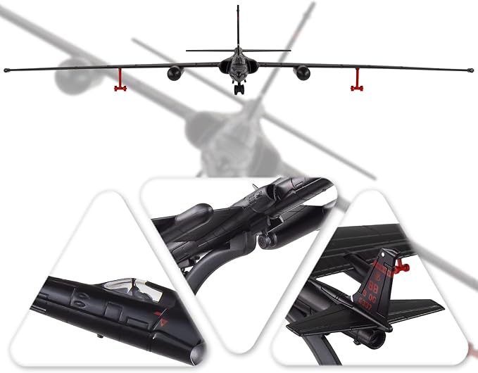 HANGHANG 1/144 U-2 Reconnaissance Fighter Plane Metal Aircraft Model Military Airplane Model Diecast Plane Model for Collection or Gift