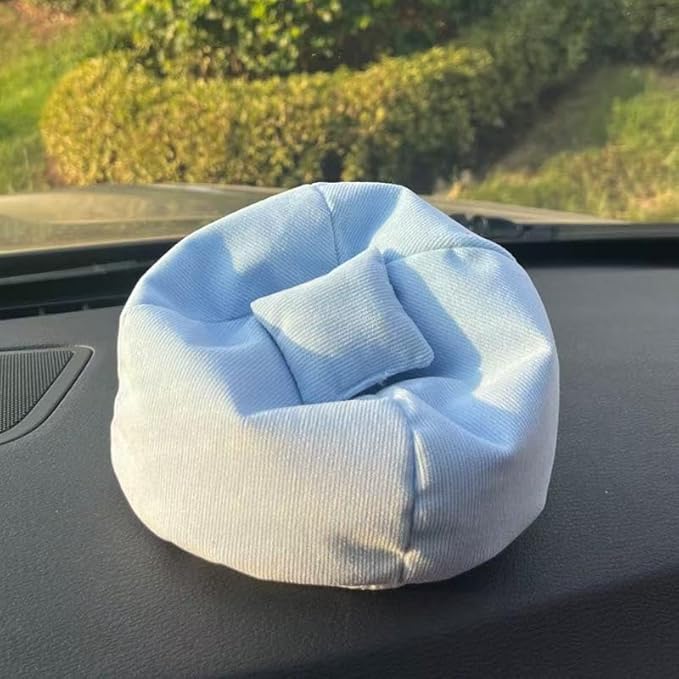 Handmade Bean Bag Chair for Doll Sofa Seat, Mini Sofa Suitable for 17 CM Dolls, Practical Accessories Suitable for Blind Box Enthusiasts and Collectors(Blue)