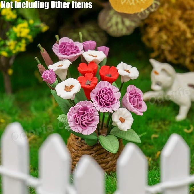 Odoria 1/12 Miniature Plants and Flowers Dollhouse Decoration Accessories