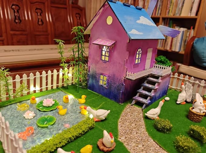 100pcs Mini Resin Duck,15 mm Dollhouse Décor for Aquarium Decor Micro Fairy Garden Landscape Hide,Seek Party Toys,Easter Basket Stuffer, Gift for All Ages (Nonluminous-Red)