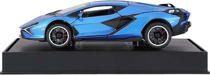 SASBSC Lamb Toy Cars Sian Diecast Metal Model Car with Light and Sound Fkp3 Pull Back Car Toys for Boys Age 3 + Year Old (Blue)