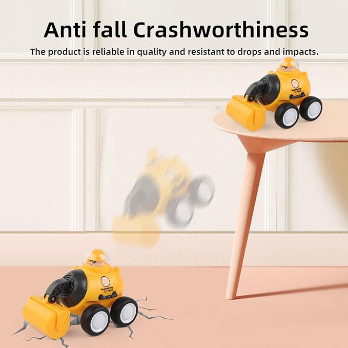 Construction Toys for 2 3 4 5 Years Old Boys Girls Kid Toddlers, Press to Go Engineering Friction Inertia Car Toys for 18 Month, Sandbox Excavator Truck Toys Vehicles, Valentines Day Gifts