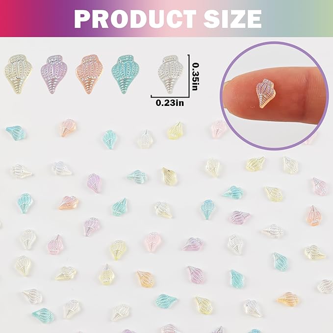 200 Pieces Tiny Conch Decor for Crafts Dollhouse Miniatures Resin Micro Conch Ocean Decorations for Dollhouse Fairy Garden Micro Landscaping Decoration