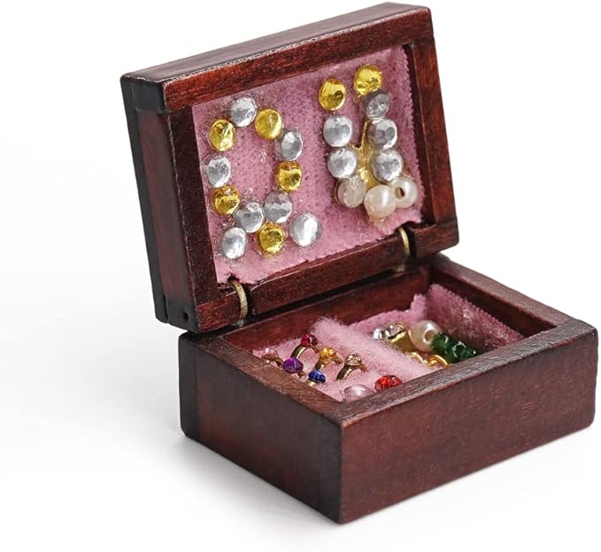 Odoria 1/12 Miniature Jewelry Box Dollhouse Decoration Accessories, B