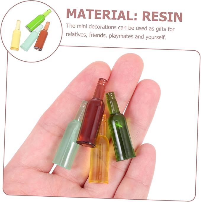 LRXIYODE 24pcs Miniature Wine Bottles for Dollhouse Decor Resin Mini Bottle Models Accessories for Miniature House Scenes and Craft Projects