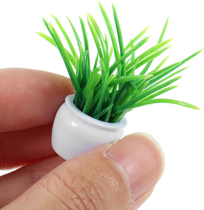 SEWACC 13pcs Miniature Potted Plants, Dollhouse Bonsai Plant Models, Tiny Fake Greenery Ornaments for Dollhouse Decor