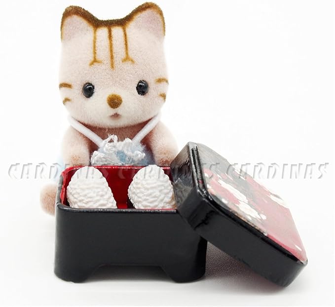 Odoria Dollhouse Bento Box Miniature: 1/12 Scale Japanese Lunch Container for Kitchen Dining Room - Mini Traditional Food Accessories Black and Red