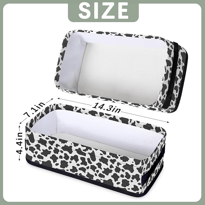 Cow Print Bathroom Storage Baskets Waterproof Bathroom Counter Organizer Decorative Toilet Paper Storage Basket for Organizing for Bathroom Living Room Decor