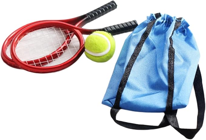 Luwecf 1/6 Miniatures Sports Tennis Racket and Ball Set DIY Scene Accessories Miniature