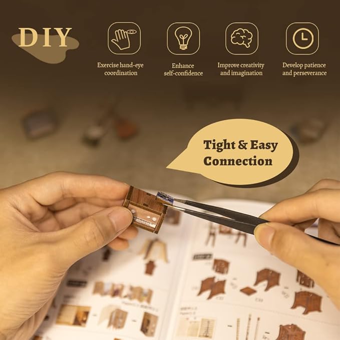 CUTEBEE Book Nook Kit - DIY Miniature House Dollhouse Kit for Adults, Booknook Tiny House Bookshelf Decor 3D Wooden Puzzle, Gifts for Family and Friends (The Secret Rhythm)