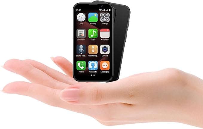 Leemoosa Mini Intelligent Unlocking Phone 3-inch high-Definition Touch Screen 3G Android Dual Card Dual Standby face ID Small Smartphone Suitable for Students and Children (2+16GB) (Black)