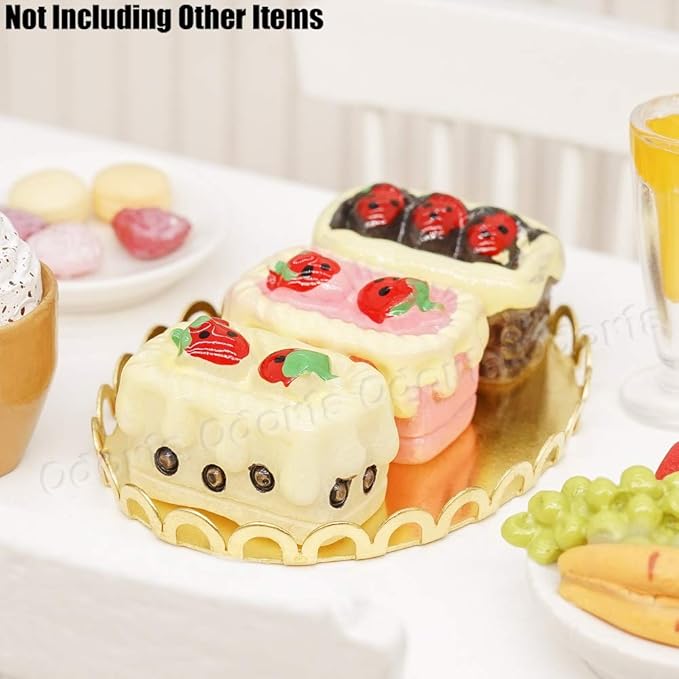 Odoria 1/6 Miniature Tray 4Pcs Dollhouse Decoration Accessories