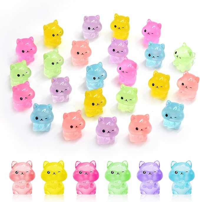 24 Pieces Mini Squirrel Decor for Crafts Dollhouse Luminous Mini Resin Animals for Dollhouse Micro Fairy Garden Landscape Plant Pots