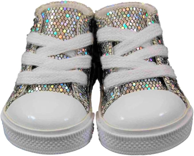 The Queen's Treasures 18 Inch Doll Clothing Shoes, Silver High Top Sneaker, Compatible for Use with American Girl Dolls and Clothes