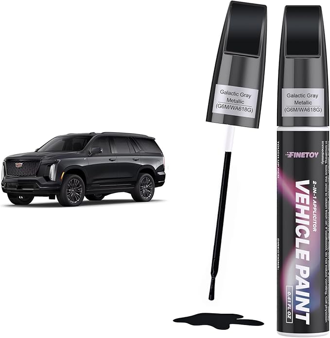 Galactic Gray Metallic(G6M/WA618G) Touch up Paint for Cadillac, Quick & Easy Fix for Car Scratches, 2 in 1 Car Touch up Paint with Pen Tip and Brush, Auto Scratch Repair Pen with Exact Color Match