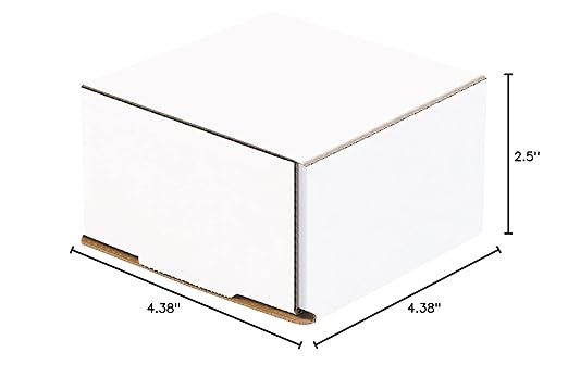 Box USA BMLR5 4 3/8"L x 4 3/8"W x 2 1/2"H, White (Pack of 50)