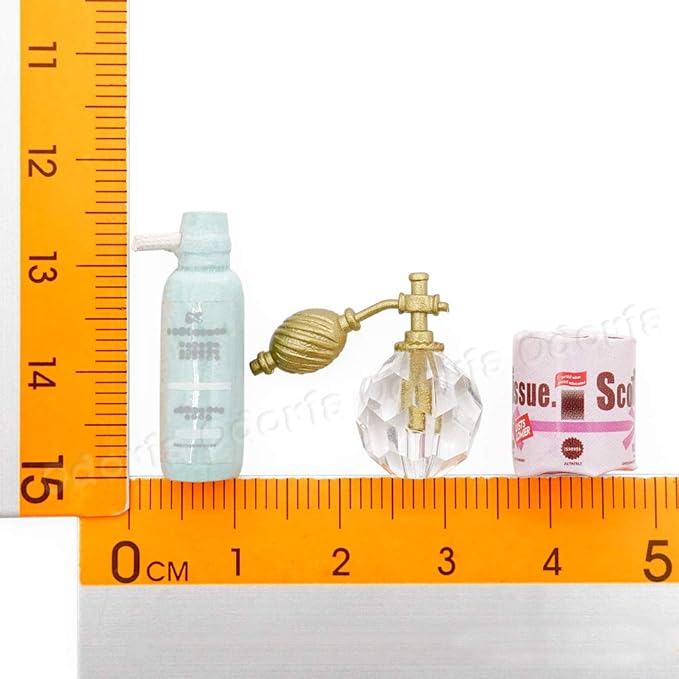 Odoria 1/12 Miniature Shampoo Lotion Perfume Toilet Paper Rolls Dollhouse Bathroom Accessories