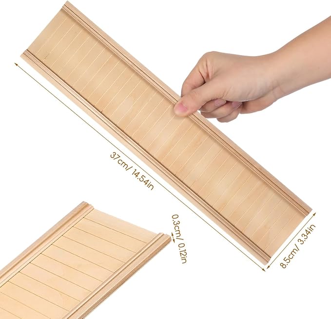 Miniature Dollhouse Wainscoting Panels: 1:12 Scale Wooden Dollhouse Trims for Accessories Creative DIY Projects