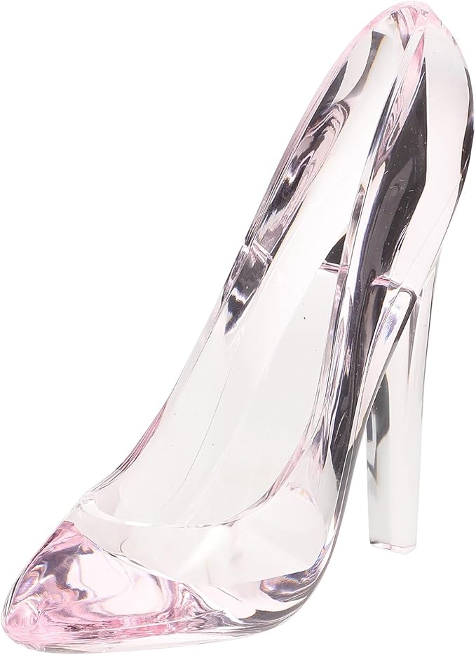 ARTIBETTER 2pcs Mini Pink Crystal Shoe Decor, Glass Shoe Decoration, Acrylic High Heel Shoe Decor, High Heel Shoes Decoration, Mini High Heels for Dolls, High Heel Centerpiece for Table