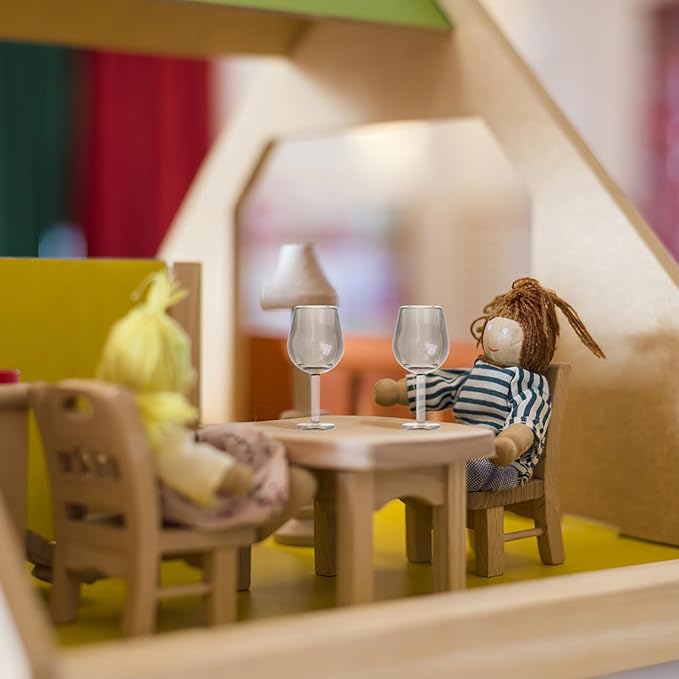 10pcs Miniature Dollhouse Wine Glasses Kids Dollhouse Kitchen Accessories Miniature Cocktail Glasses Decoration