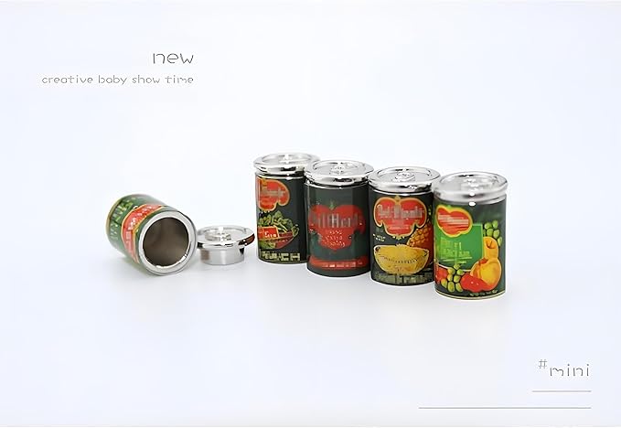 5Pcs Miniature Cans Dollhouse Kitchen Accessories, 1:12 Scale, Dollhouse Décor and Miniature Food