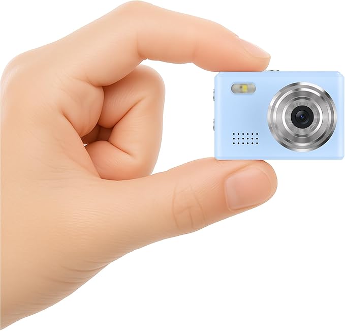 Dienspeak Mini Camera Keychain 1080P Video Recorder, 0.96" HD Display, 64GB, Long Battery Life, Vintage Compact Micro Cameras, Ultra-Portable Tiny Camcorder for Travel Study Recording, Blue