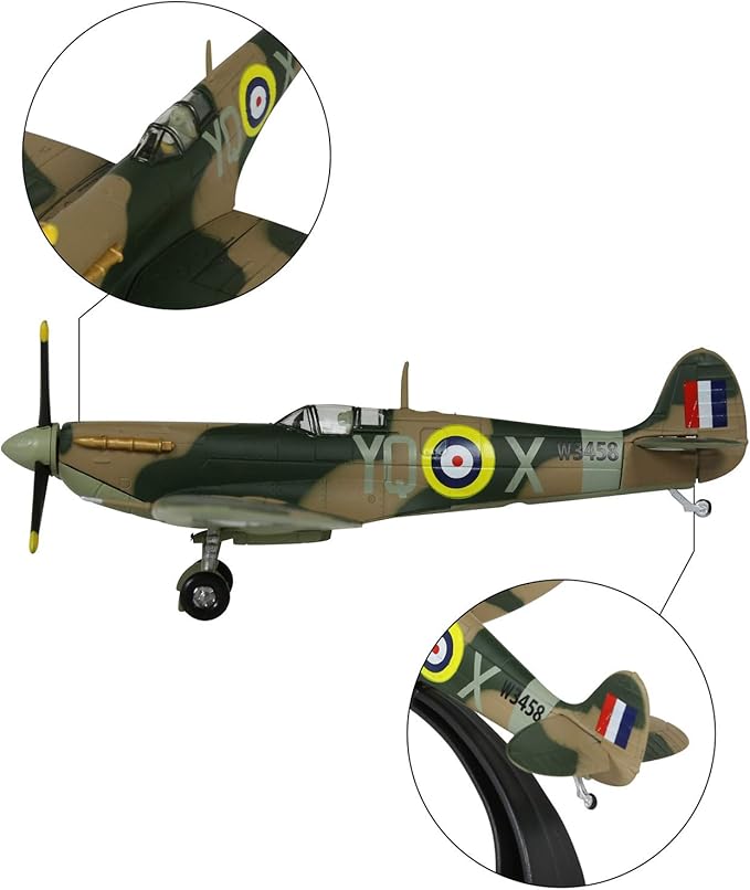HANGHANG 1/72 Scale United Kindom Spitfire Fighter Attack Plane Metal Fighter Military Model Fairchild Republic Diecast Plane Model for Commemorate Collection