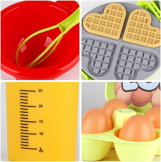 LiDi RC 27 Pack Waffle Play Food Toys for Toddlers ,Kitchen Sets for Kids,New Sprouts Waffle Time Variety Toys Gift for Kid Children ,Early Educational Learning Game for Age 3 4 5 6 7 8 Boys Girls