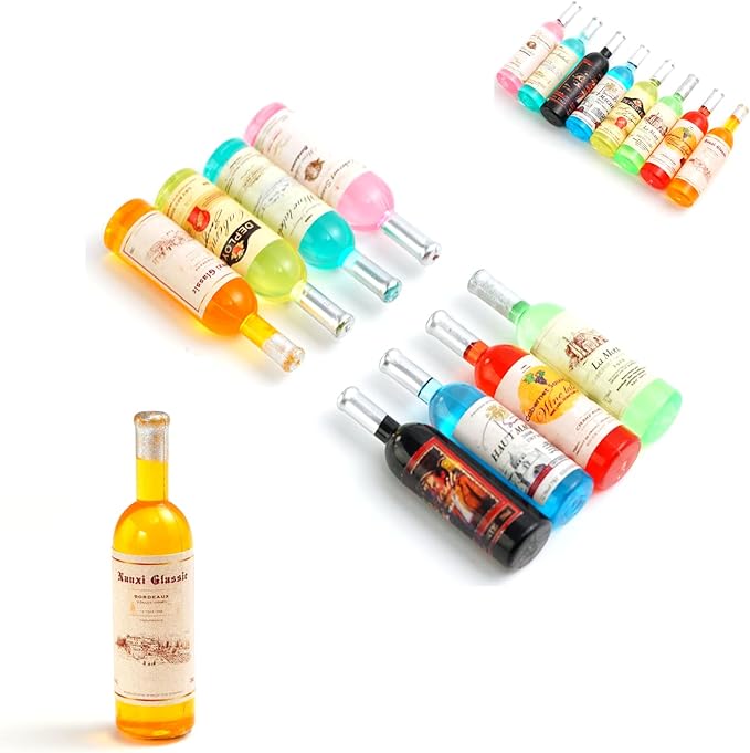 1:12 mini Alcohol Bottles Mini Food Miniature Dolls Mini House Drink Accessories for Dollhouse Miniature (15 Pcs)