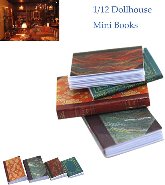 Dollhouse Decoration Accessories, 1/12 Miniature Scene Model Dollhouse Accessories Mini Book Paper Notebook Gift