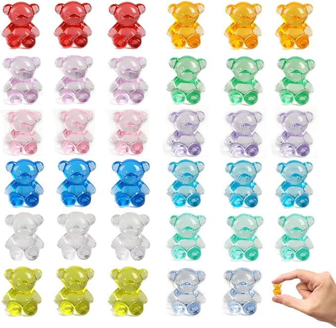 200 Pcs Acrylic Sensory Bin Filler Plastic Bears Figurines Tiny Resin Animals to Hide Bulk,Birthday Party Favors,Cute Table Decors,Art Crafts,10 Colors