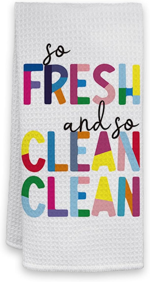 HIWX Kids Hand Towels, Toddler Bathroom Decor, Boho Colorful Towels for Bathroom Kitchen 1624 Inches (White4)