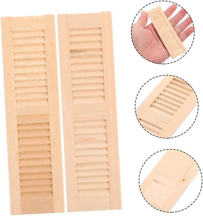 4pcs Scale Miniature Dollhouse Window Blinds Polished Smooth Mini House Accessories for Realistic Doll Furniture Decoration
