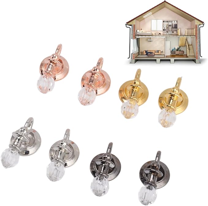 TOPINCN Vintage Green Miniature Dollhouse Wall Lamp, Delicate Cute Alloy Plastic Mini Lamp with Detailed Design, for 1:12 Doll House Bedroom Living Room Decoration